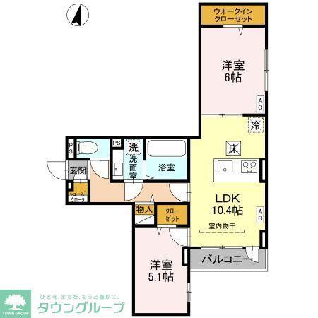 D-ROOM南越谷(2LDK/1階)の間取り写真