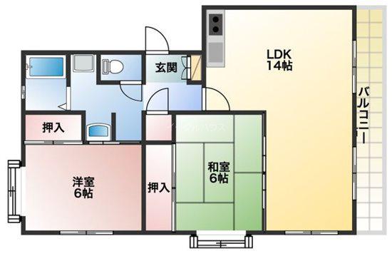 観世ハイツ(2LDK/3階)の間取り写真