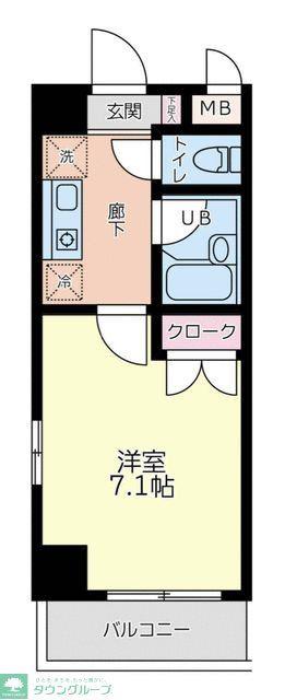 マモール川崎II(1K/5階)の間取り写真