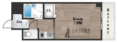 ウィングコート東大阪(1K/4階)の間取り写真