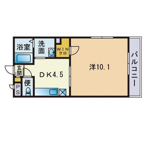 アムール仁(1DK/1階)の間取り写真