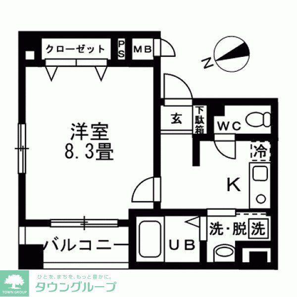 ピースコート(1K/3階)の間取り写真