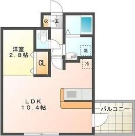 シャイニングドリーム山の手(1LDK/2階)の間取り写真