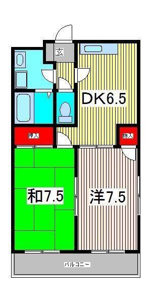セントポール川口(2DK/2階)の間取り写真