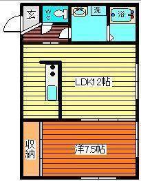 メイプル参拾番館(1LDK/1階)の間取り写真