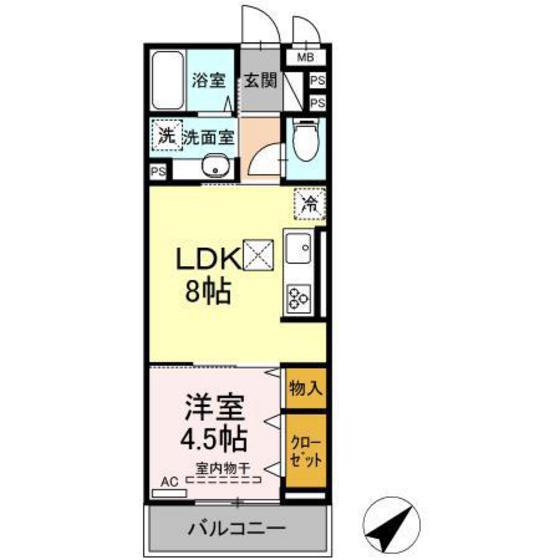 プランドールN I(1LDK/1階)の間取り写真