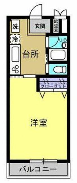 グラース(1K/2階)の間取り写真