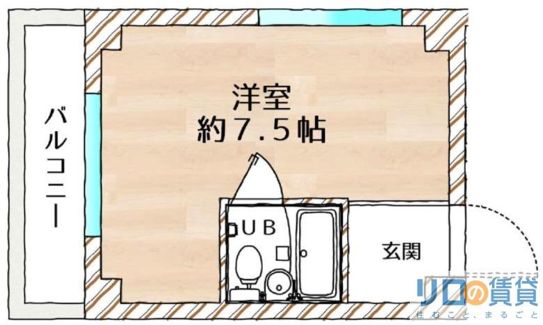 東三国 山真ビル(ワンルーム/4階)の間取り写真