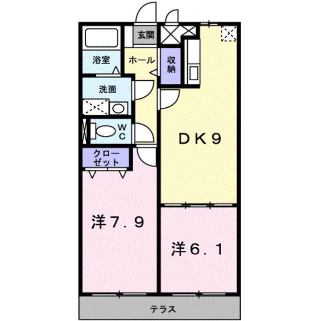 ガーデンヒル鳴滝(2LDK/2階)の間取り写真