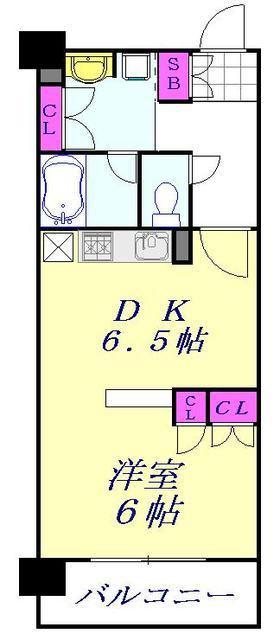 スパシエルクス西川口(1DK/8階)の間取り写真