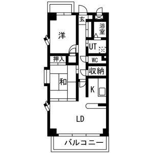ベルクルール杉本II(2LDK/4階)の間取り写真