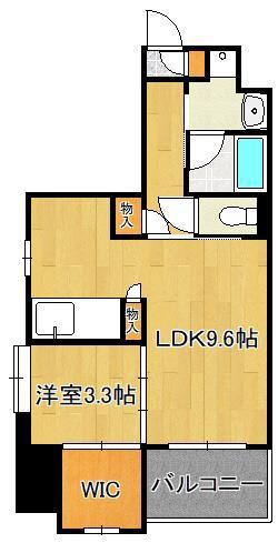 アミュゼ城野(1LDK/8階)の間取り写真