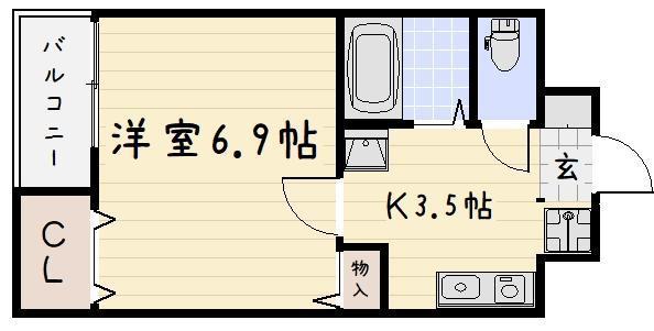 藤本ビルNO.25(1K/3階)の間取り写真