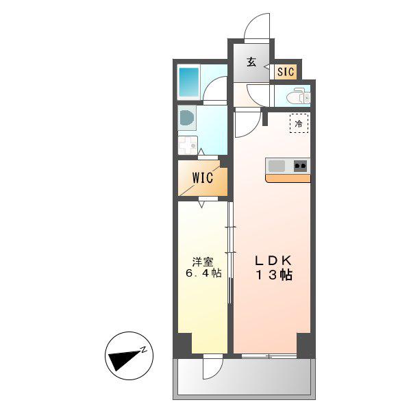 グランルクレ新栄ウエスト(1LDK/9階)の間取り写真