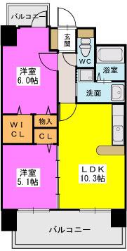 ステラSTII(2LDK/3階)の間取り写真