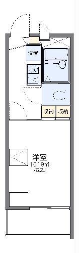 レオパレスサガミわたなべ(1K/2階)の間取り写真