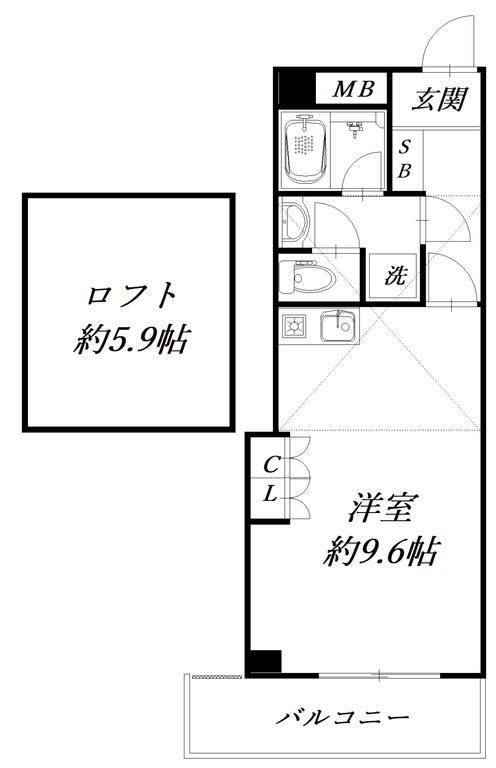 BADGE新長田(ワンルーム/5階)の間取り写真