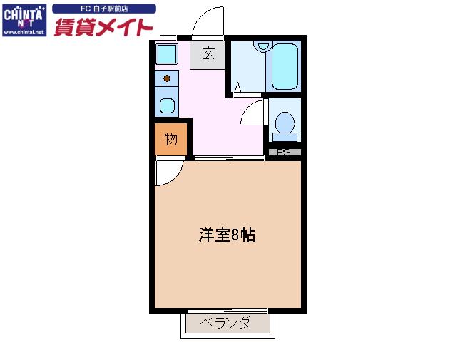 エチュディアン(1K/2階)の間取り写真