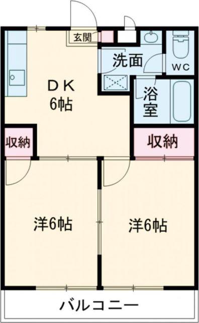 レジデンス本宮(2DK/3階)の間取り写真