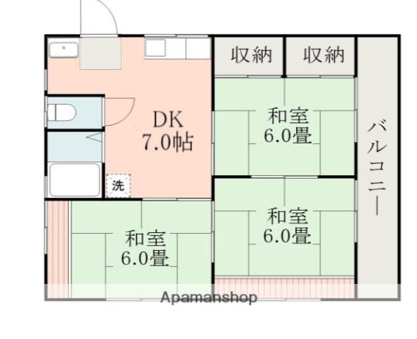 DREAM90 3号棟(3DK/2階)の間取り写真