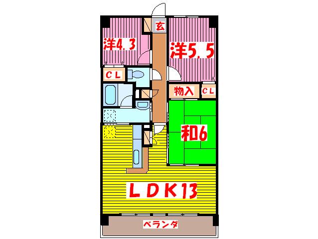 エテルノ豊春(3LDK/5階)の間取り写真