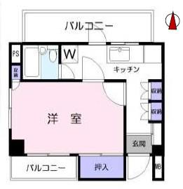 広瀬ビル(1K/5階)の間取り写真