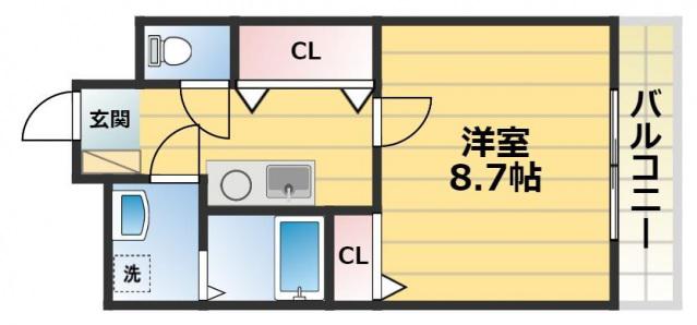 ヘーベルメゾンTANAKA(1K/2階)の間取り写真