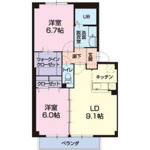 サンスマイル(2LDK/1階)の間取り写真