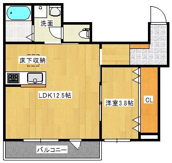 メディアティレ(1LDK/1階)の間取り写真