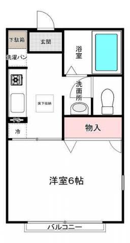 エクセル登戸(1K/2階)の間取り写真