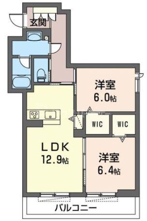 VILLA MONTE ANNEX(2LDK/3階)の間取り写真