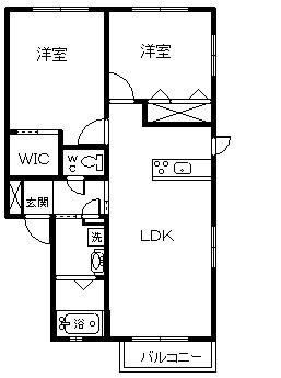 リアルシャーメゾンS(2LDK/2階)の間取り写真
