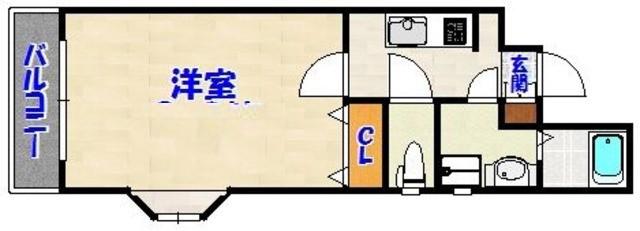メゾン・ド・西新(1K/2階)の間取り写真