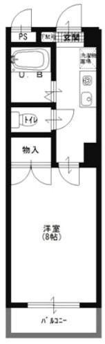 エトワール21 新倉(1K/2階)の間取り写真