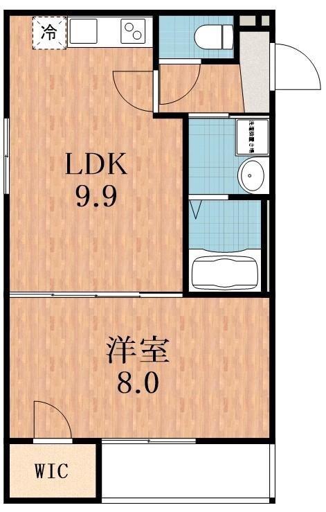 チェリーブロッサムII番館(1LDK/2階)の間取り写真