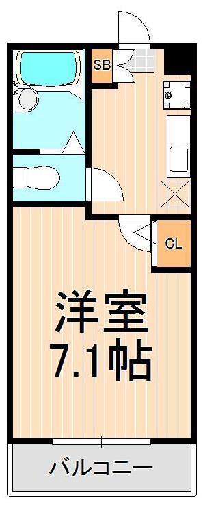 ストリーム花畑(1K/1階)の間取り写真