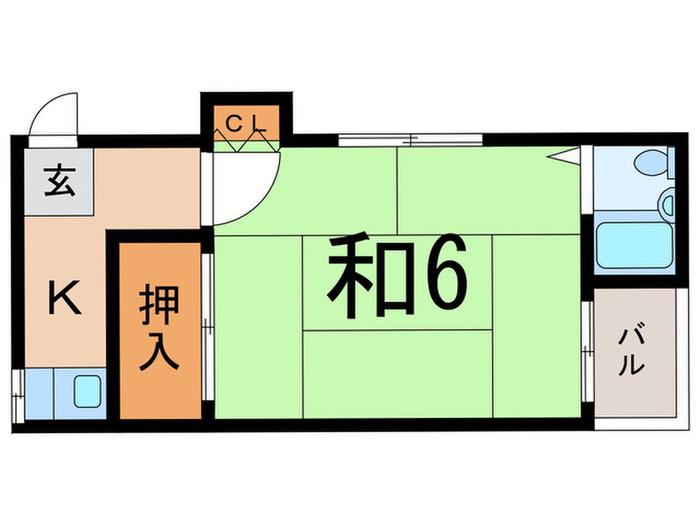 コーポ晴貞(1K/2階)の間取り写真