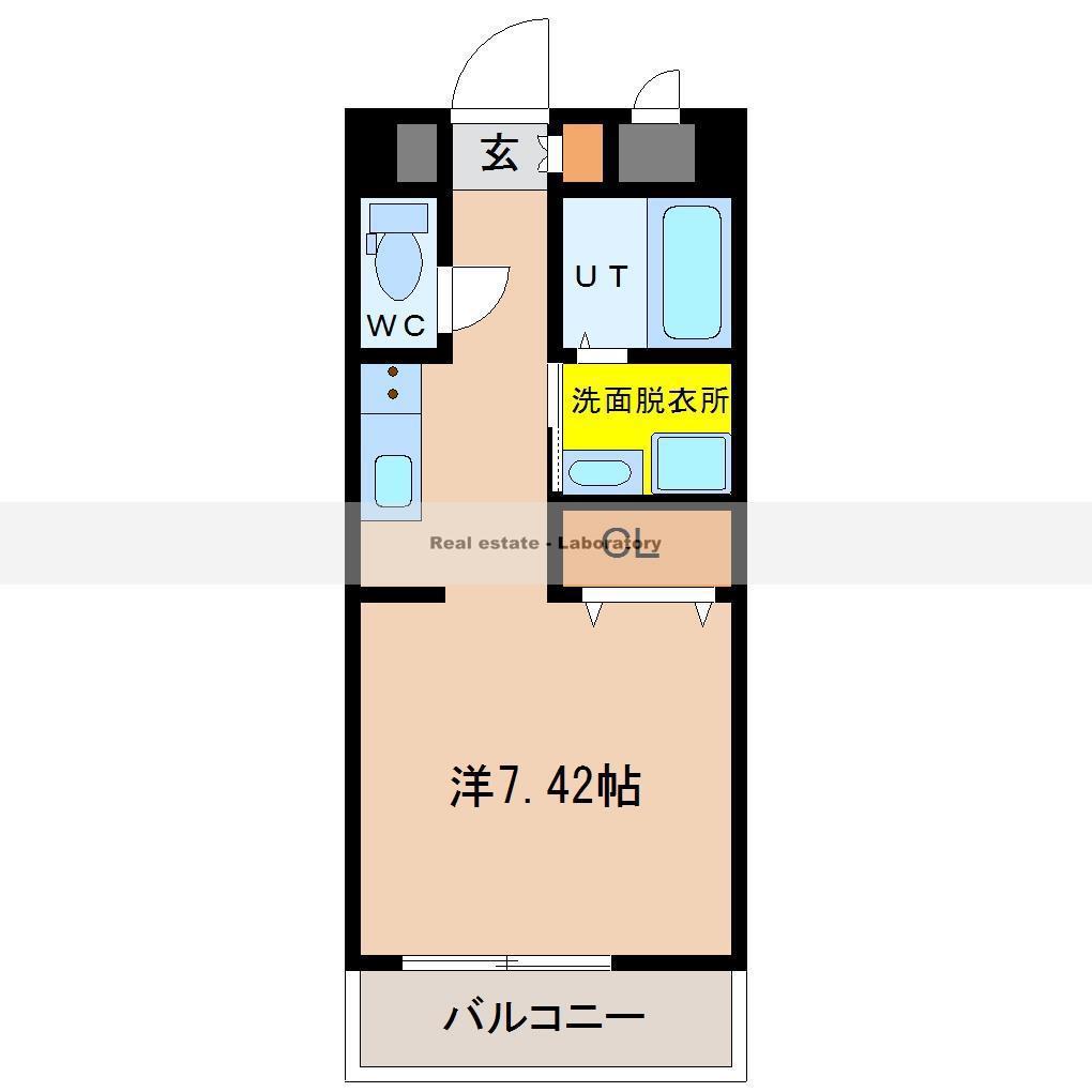 アルテマイスター橘通(1K/3階)の間取り写真