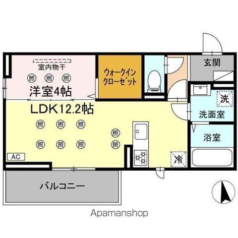 D-RESENA SOLAIRE(1LDK/2階)の間取り写真