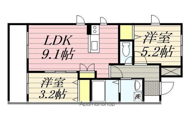 アーベイン堀川(2LDK/3階)の間取り写真