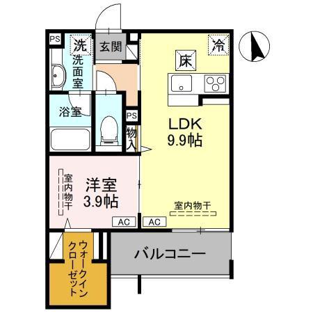 D-RADIANTE(1LDK/1階)の間取り写真