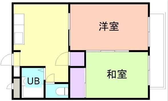 マンション吹上(2DK/2階)の間取り写真