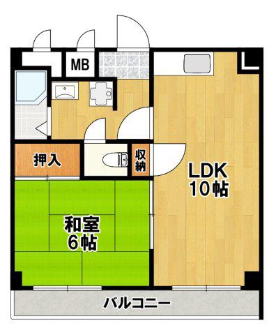 川端マンション(1LDK/1階)の間取り写真