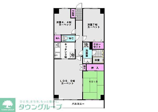 メイツ東大宮(3LDK/2階)の間取り写真