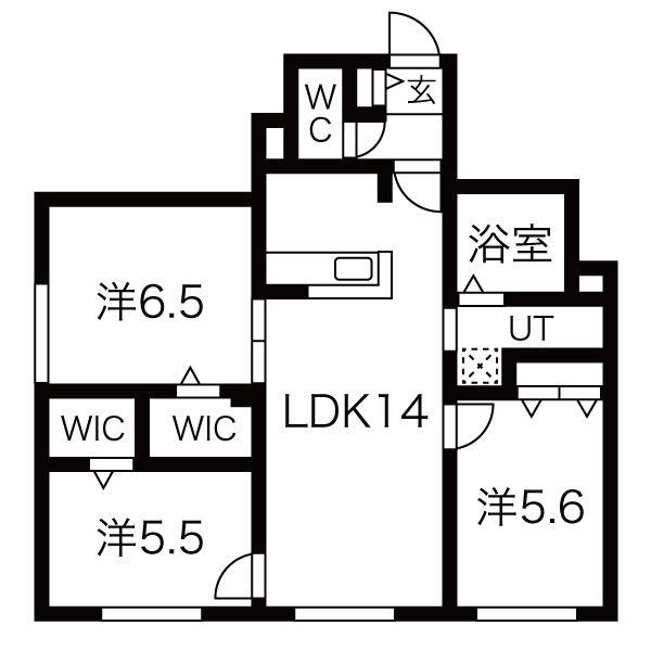 GRAND GRACE312(3LDK/1階)の間取り写真