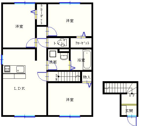 セジュールME(3LDK/2階)の間取り写真