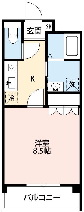 プレステージ 西棟(1K/1階)の間取り写真