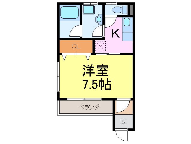 仕藤ビル(1K/2階)の間取り写真