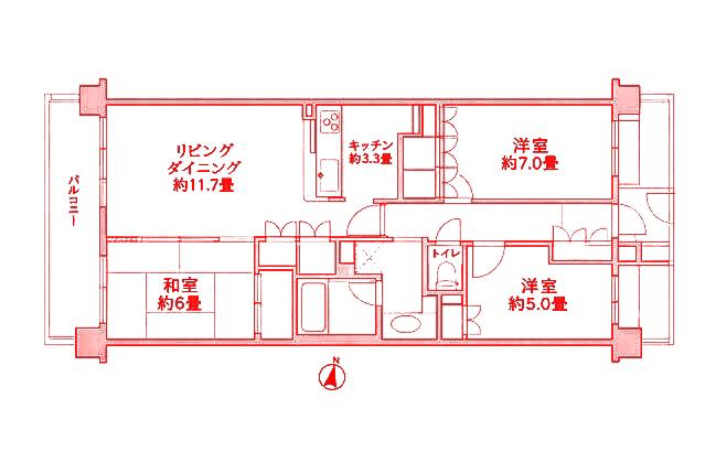 クリオ片倉町十番館(3LDK/2階)の間取り写真