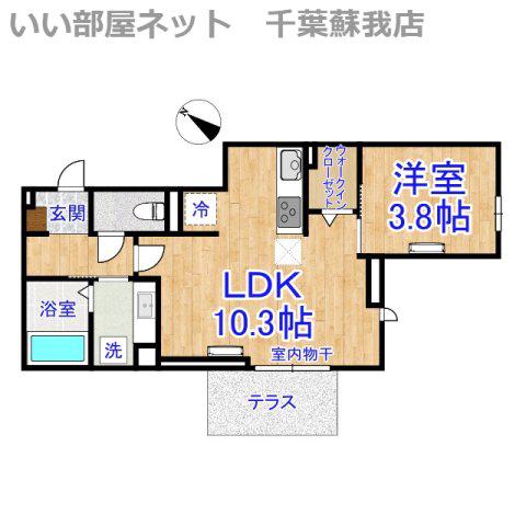 D-ROOM神明町II B(1LDK/1階)の間取り写真